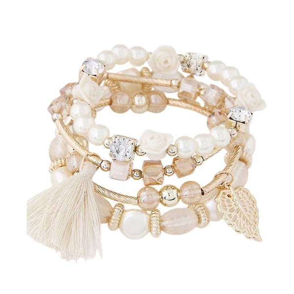 Boheme Tassel Lagdelt Perle Armbånd Vedhæng Kæde Bangle Charm Kvinder Smykker