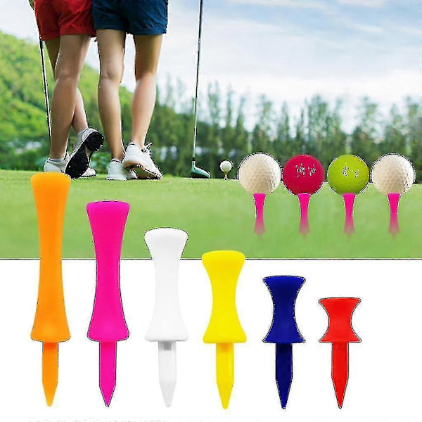 50 st Golf-peggar Steg Ner Plast Okrossbara Återanvändbara Bulk Professionell Höjd 57mm Yellow