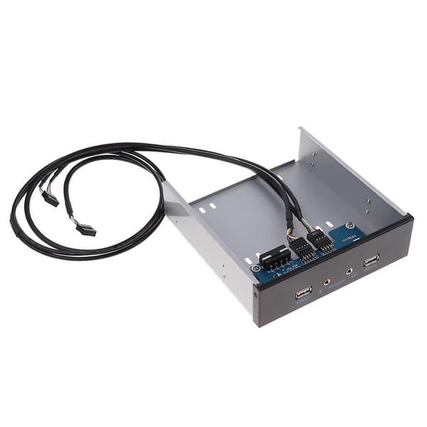 USB2.0 2-Portars 5.25'' Metallfrontpanelhubb för Optisk Enhet med 1 HD-ljud & Mikrofon