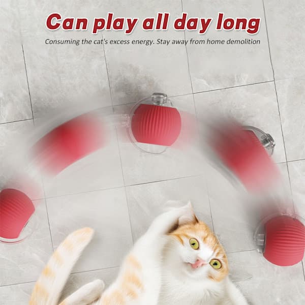 Smart Kattelegetøj Automatisk Rullende Bold Elektrisk Kattelegetøj Selvstyrende Interaktiv Kat Hund Red
