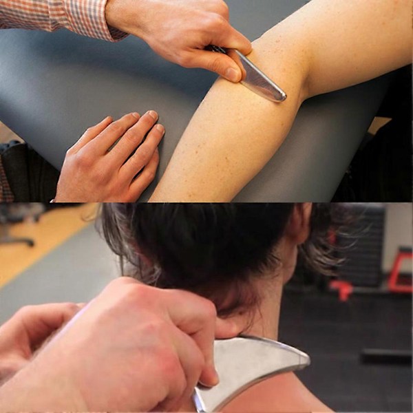 1/5 stk Muskelskraber IASTM Værktøjssæt, Gua Sha Rustfrit Stål Fascial Release Værktøj Dyb Blød Vævs Massage Værktøjssæt til Muskelømhed Lindring Shark Knife