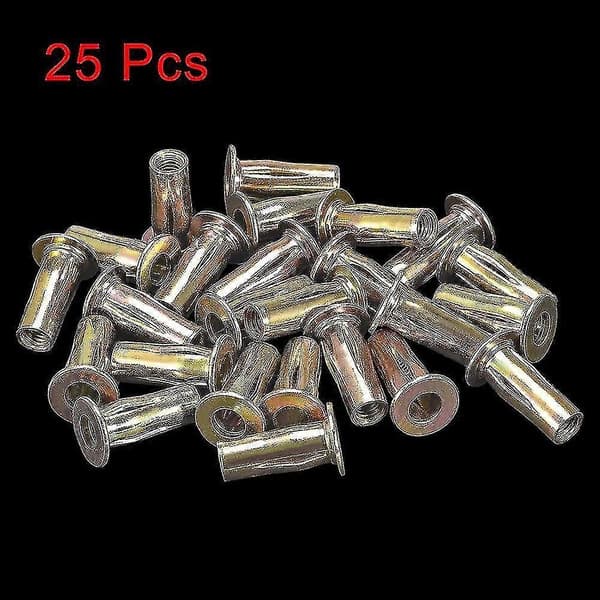 Multi-grip Rivet-nut, M8 -bulbed Karbonstål Fargebelagt Flat Hode Gjenget Innsettingsmutter 25 stk