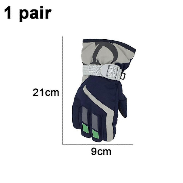 Vinterhansker for barn, vanntette snøbrettvotter, varme snøvotter for gutter og jenter Navy blue