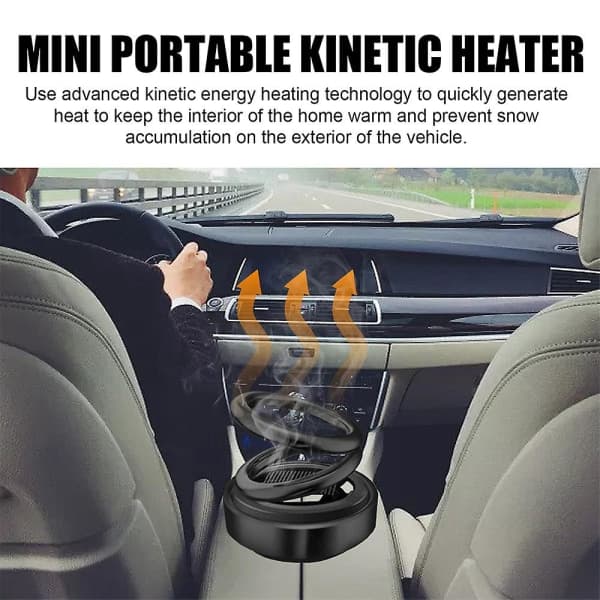 Bærbar kinetisk mini varmeblæser - Automatisk roterende - Mini solcelle dobbelt ring 2PCS red