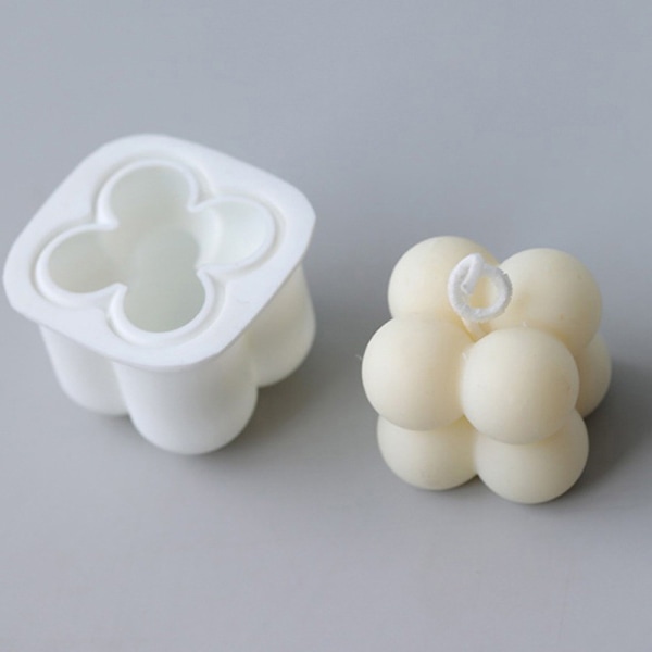 2-pack DIY ljus silikon Handgjord form vit