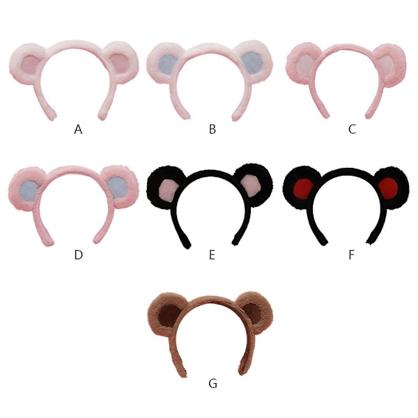 Plush Dyr Bjørn Ører Hodebånd Cosplay Lilota Håndlaget Hodeplagg Hårrekvisitter Black Pink