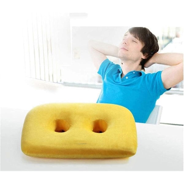 Termos Sittepute med Isjias Tuberositas med To Hull for Sittebein - Memory Foam Sittebein Avlastningspute for Rumpe, Korsrygg, Hofter (Farge: Blå)