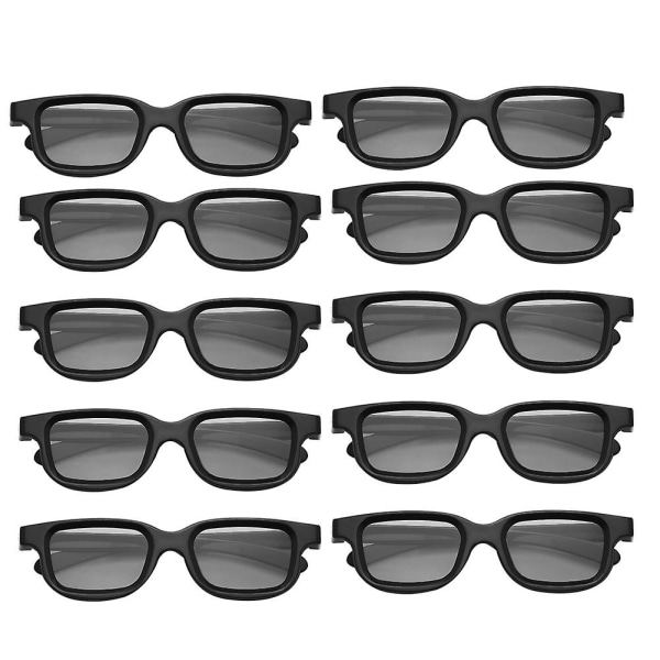 10 stk Polariserende Passive 3D Briller til 3D TV, Ægte 3D Biografer, 3D Spil og TV Ramme