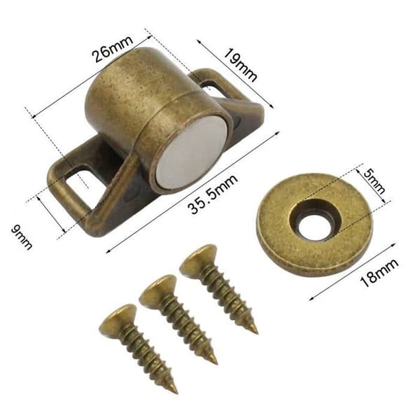 4 stk. magnetisk dørlås for skapdører, magnetisk dørstopper