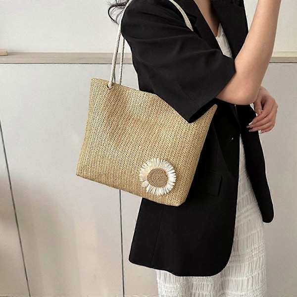 Kvinders Stroflettet Skuldertaske Sommer Strandtaske Stor Kapacitet Håndtaske Tote Bag