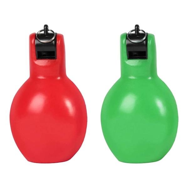 2 Stycken Handpress Visselpipor Högljudda Sportvisselpipor för Vandring Inomhus Utomhus gul och röd green and red 12cmx6.5cm
