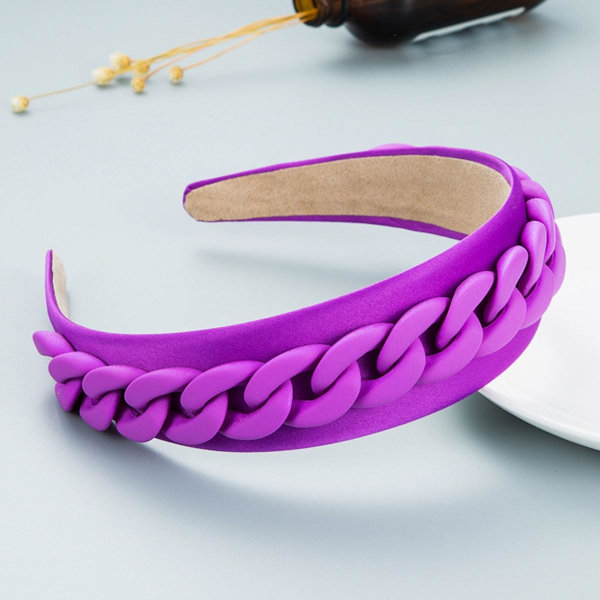 Hårband för Vuxna Kvinnor Mode Macaron Hårband Bröllop Fest Frisyr Hårtillbehör Purple