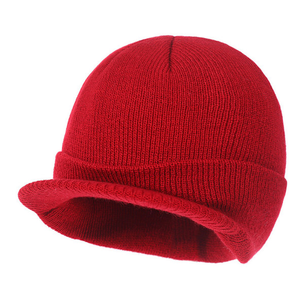 Tuff Beanie / Mössa med Visir - Olika Färger Red