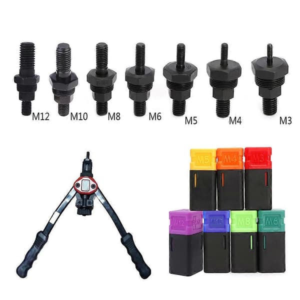 Gjengebolt-erstatning for naglepistol for håndmutter, metrisk M3-M12 M12