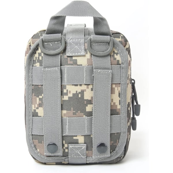 Taktisk första hjälpen-väska, akut överlevnadsväska för första hjälpen, första hjälpen-väska lämplig för utomhusvandring campingklättring resor Camo Grey