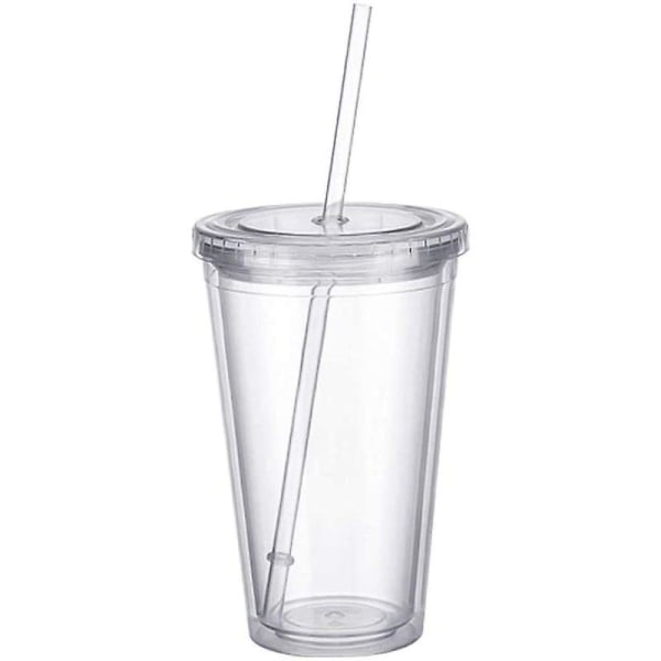 Reusable Double Layer Cup Lids With Reusable Straws Smoothie Juice