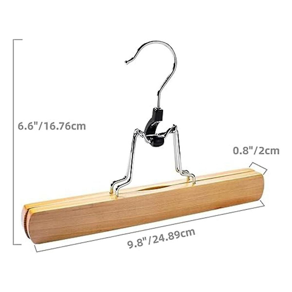 Tøykleshenger i tre, 10-pakning, sklisikre kleshenger for bukser, 360 graders svingbar krok, kleshenger for skjørt, jeans, shorts Wood color