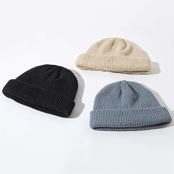 Unisex strikket lue i ensfarget, varm, uten brem, marineblå hatt, Qinhai lys rød Bright Red