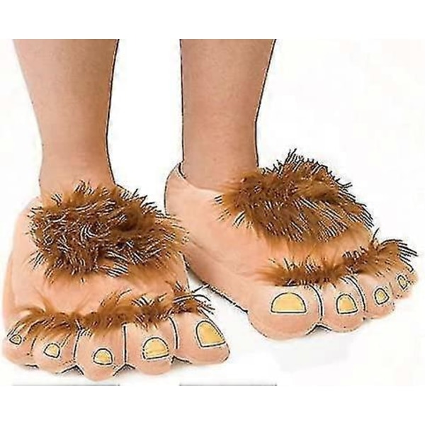 Unisex Voksne Tøfler Slippersko Bigfoot Plys Tøfler Varmt Vintergave 36-42 Brown