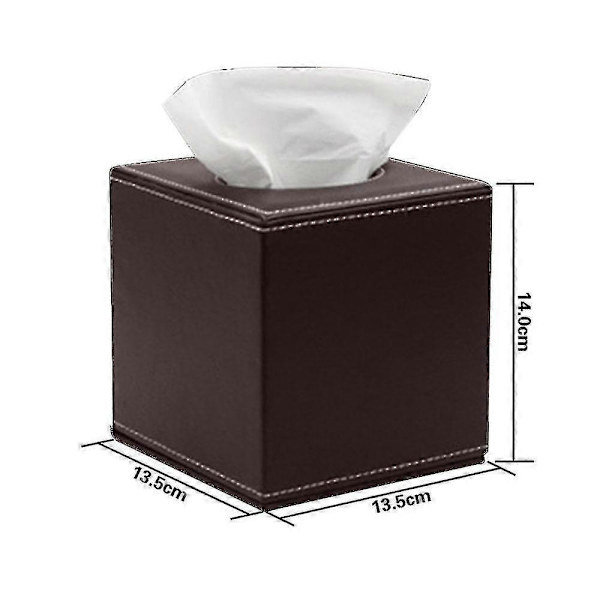 Læder Servietboks Holder - Sort Brown