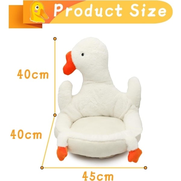 Stor Hvit Gås Plysjleke Enorm Andedukke Stor Utstoppet Dyr Myke Plysjputer Pute for Barn Jenter Baby (50cm) Hvit 45cm 45cm