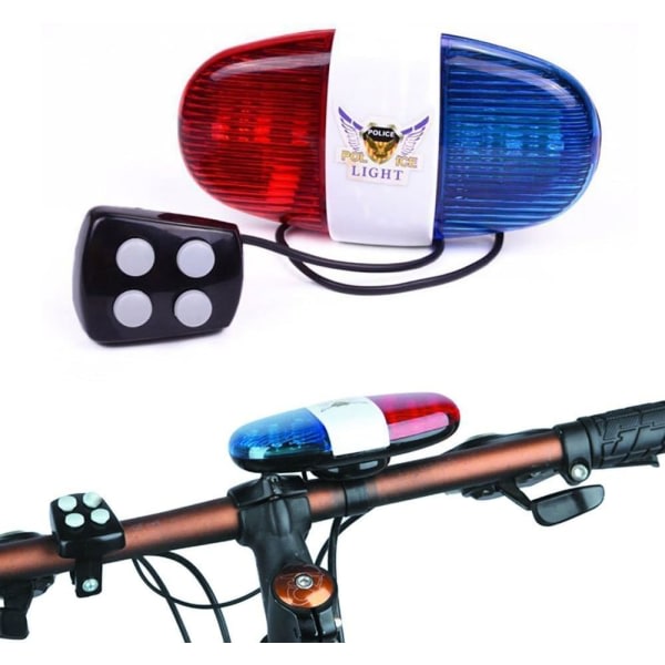 Cykel LED-lys Cykel Cykel Elektrisk Horn 4 Lyd 6 LED Cykling Politi Sirene Elektrisk Lys Cykeludstyr Tilbehør