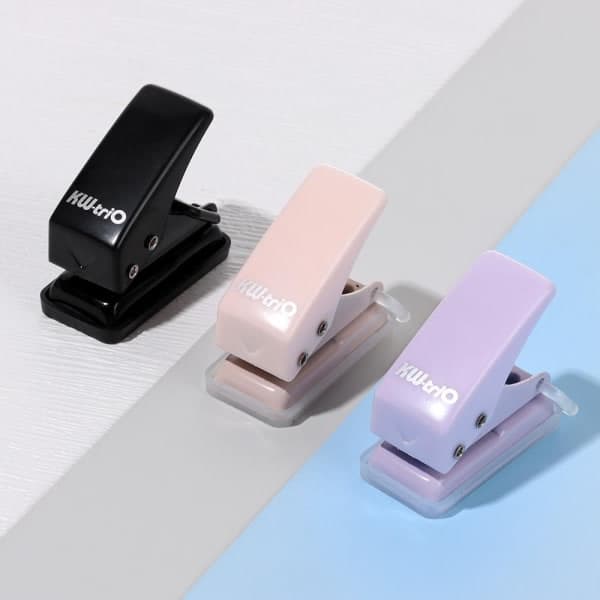 pc mini hulmaskine 8 sider hul med simple runde huller til DIY indbinding af køer Pink