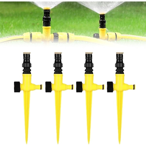 4-pack grässpridare, automatisk trädgårdsspridare, trestegs justerbar spridare, stick-in grässpridare 4 pcs
