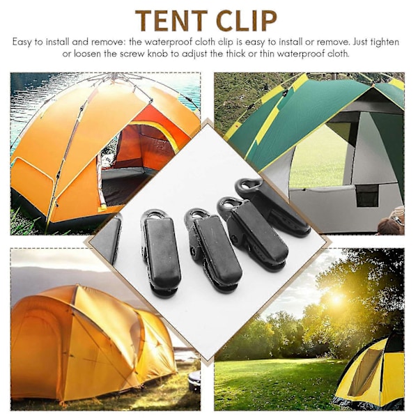 50 st Sail Tarp-klämmor Säkrar med Starkt Låsgrepp för Camping, Tält, Markiser, Banner - Spänn