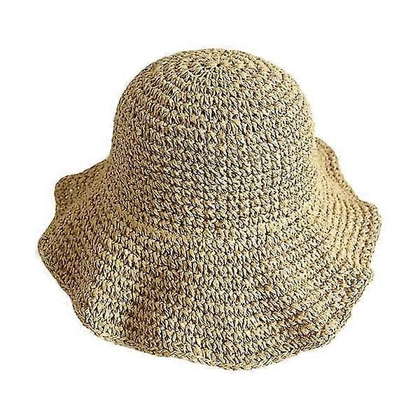Solhattar Vikbar Bredbrättad Stråhatt Solhatt Sommar Strandhatt