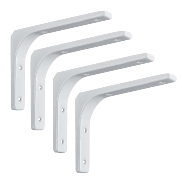 4kpl Raskaan sarjan hyllynkannatin L-muotoinen DIY-teräksinen huonekalujen seinäkiinnike kodin sisustus uusi Wuqx White 200x150mm