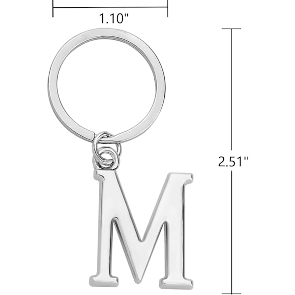 Nøkkelringbokstav - Initial Alphabet Key Ring Charm Bokstav M