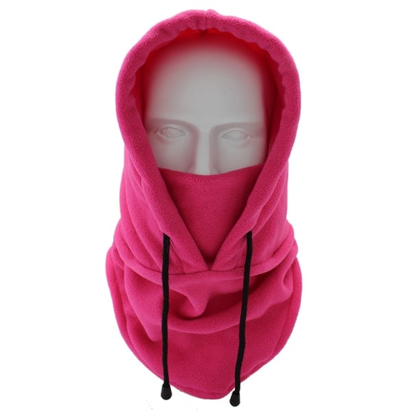 Fleece Balaclava Vinterhatt för Män - Beanies, Varm, Vindtät, Full Rose red