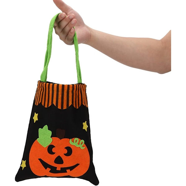 Halloween-kangaskassi, uudelleenkäytettävä makeinen- tai hapanpussi kahvalla, tuntumasta valmistettu lahjakassi