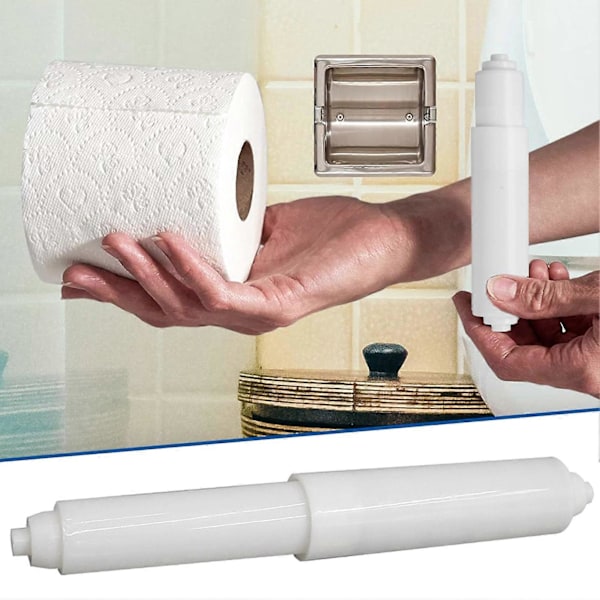 3 kpl WC-paperiteline Kätevä jousikuormitteinen helppo asennus Vaihto Säädettävä WC-paperirulla QingHai White