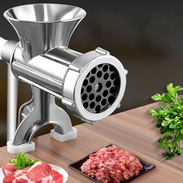 Manuell köttkvarn i aluminiumlegering för korv, peppar och kryddor