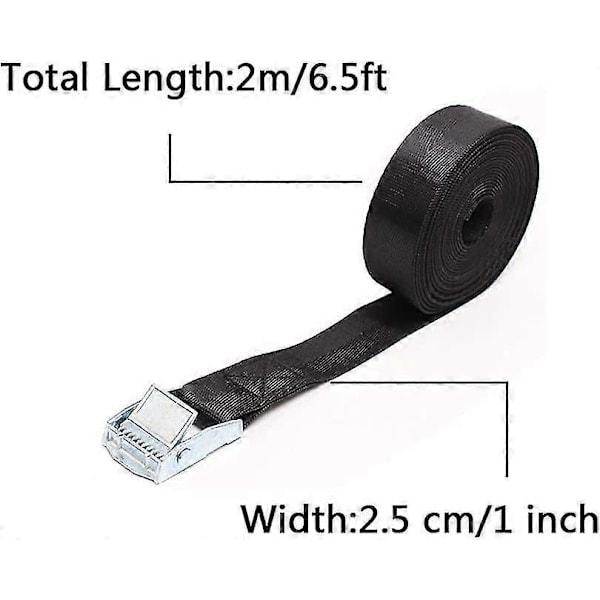 Kiinnitysvyöt Kiinnitysvyöt Musta 6 kpl Kiinnitysvyöt 2m Kiinnitysvyöt Räikällä H