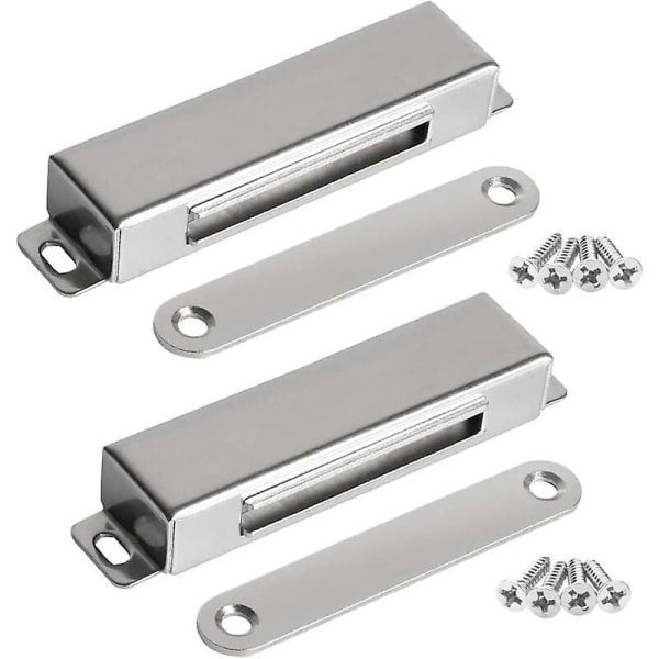 Magnetiskt Dörrlås 30kg Dragkraft Stark Magnet Skåplås Magnetisk Hårdvara Rostfritt Stål Krom Dörrstängare
