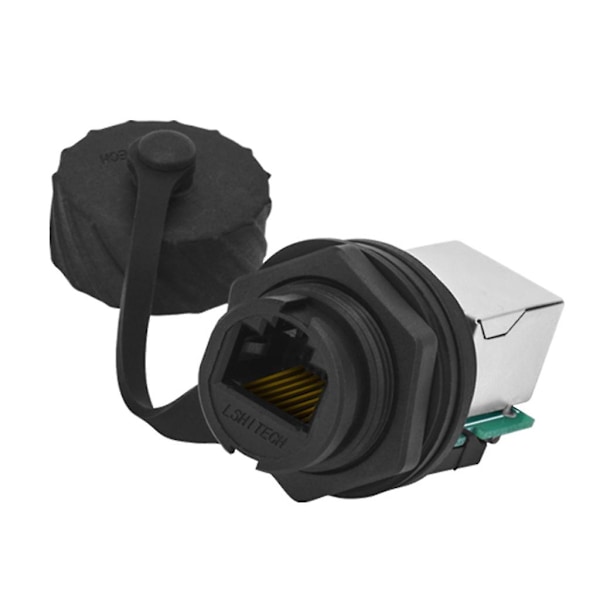 RJ45 Ethernet-stik Cat5e Han til Hun Vandtæt Stik Panelmontering A