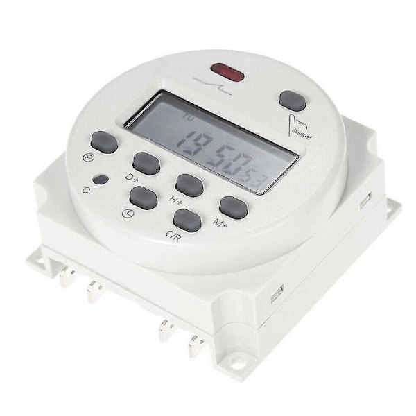 Cn101a Dc 12v 16a Digital Lcd Ström Programmerbar Timer Tidsrelä Switch Vit Yo