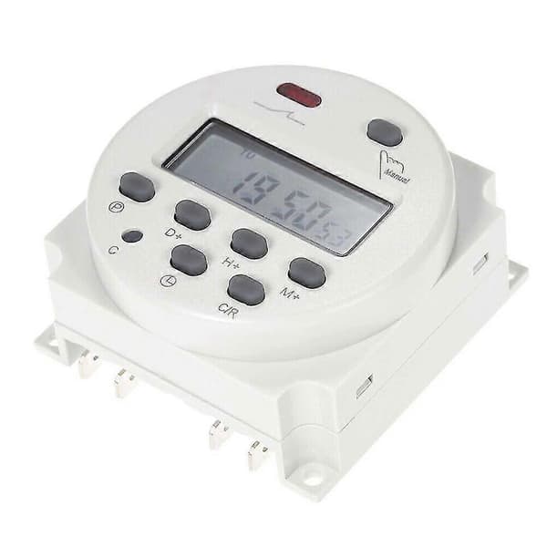 Cn101a Dc 12v 16a Digital Lcd Strøm Programmerbar Timer Tidsrelébryter Hvit Yo