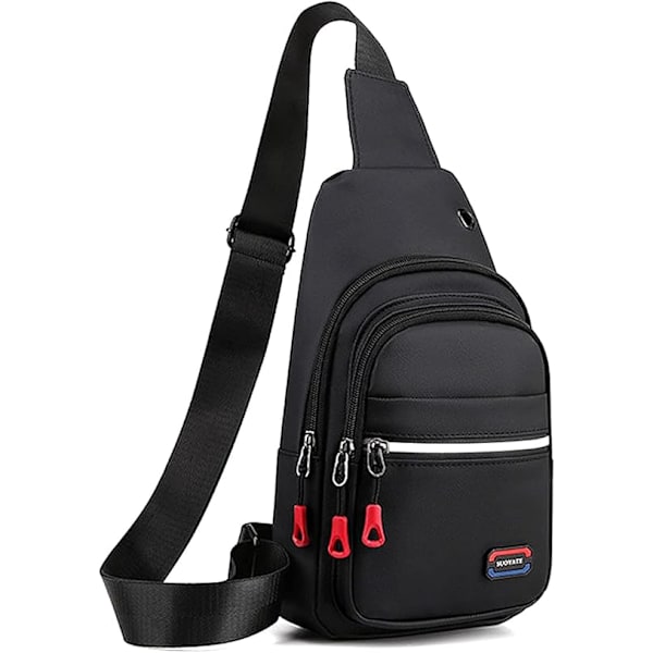 Slingväskor för Män - Liten Axelväska Vattentät Lätt Slingryggsäck med Reflekterande Band Crossbody Ryggsäck för Avslappnad Utomhusvandring