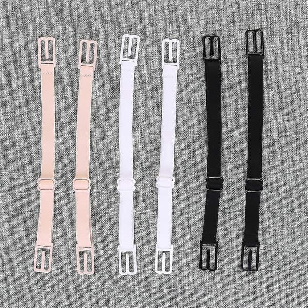 Par BH-stroppklips Elastisk Sklisikker Stroppeholder (svart Hudfarge Hvit Rosa)
