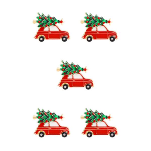 1/2/3/5 Neulanappipaidan Naisten Asusteet Joulu Rintamerkki Lahja Autotyyppi A 5Set Car Type A 5Set