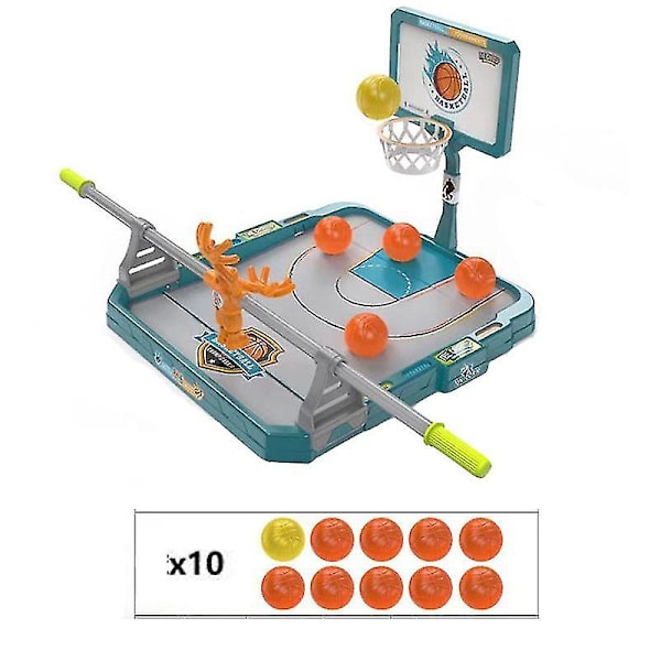 Basketboll Brädspel med 10 Bollar Mini Finger Basket Sport Leksak för Barn Fingertoppsskytte Leksaker Brädspel-B Blue Double