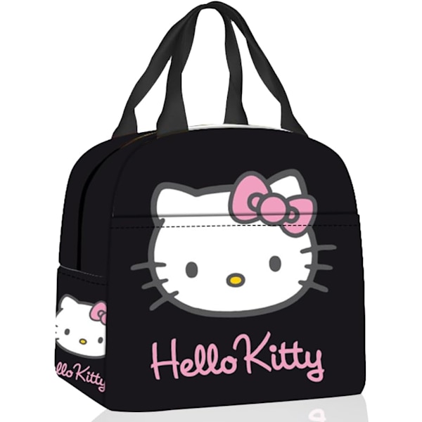 Lunchväska med tecknad Hello-Kitty, Hello-Kitty Kawaii lunchväska söt animeisolerad bärbar lunchlåda lunchväska matförvaringsväska för skolan