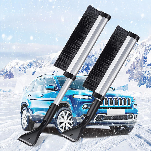 Bil snöröjningsskyffel infällbar multifunktionell snöröjning glas snöröjning skrapa vinter snöröjning och avisningsverktyg