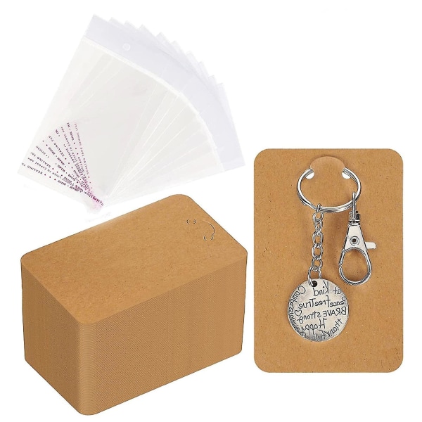 Keychain display card with self sealing bag, used for card jewelry packaging, the best gift