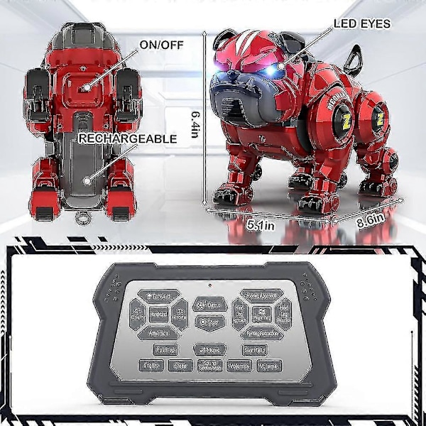 Robot Hund For Barn Fjernstyrt Robot Oppladbar Programmering Stunt Robo Hund Med Sang Dans Og Berøringsfunksjon Julegave Bursdagsgaver
