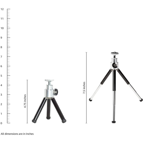 Utvidbar lett mini-stativ, svart